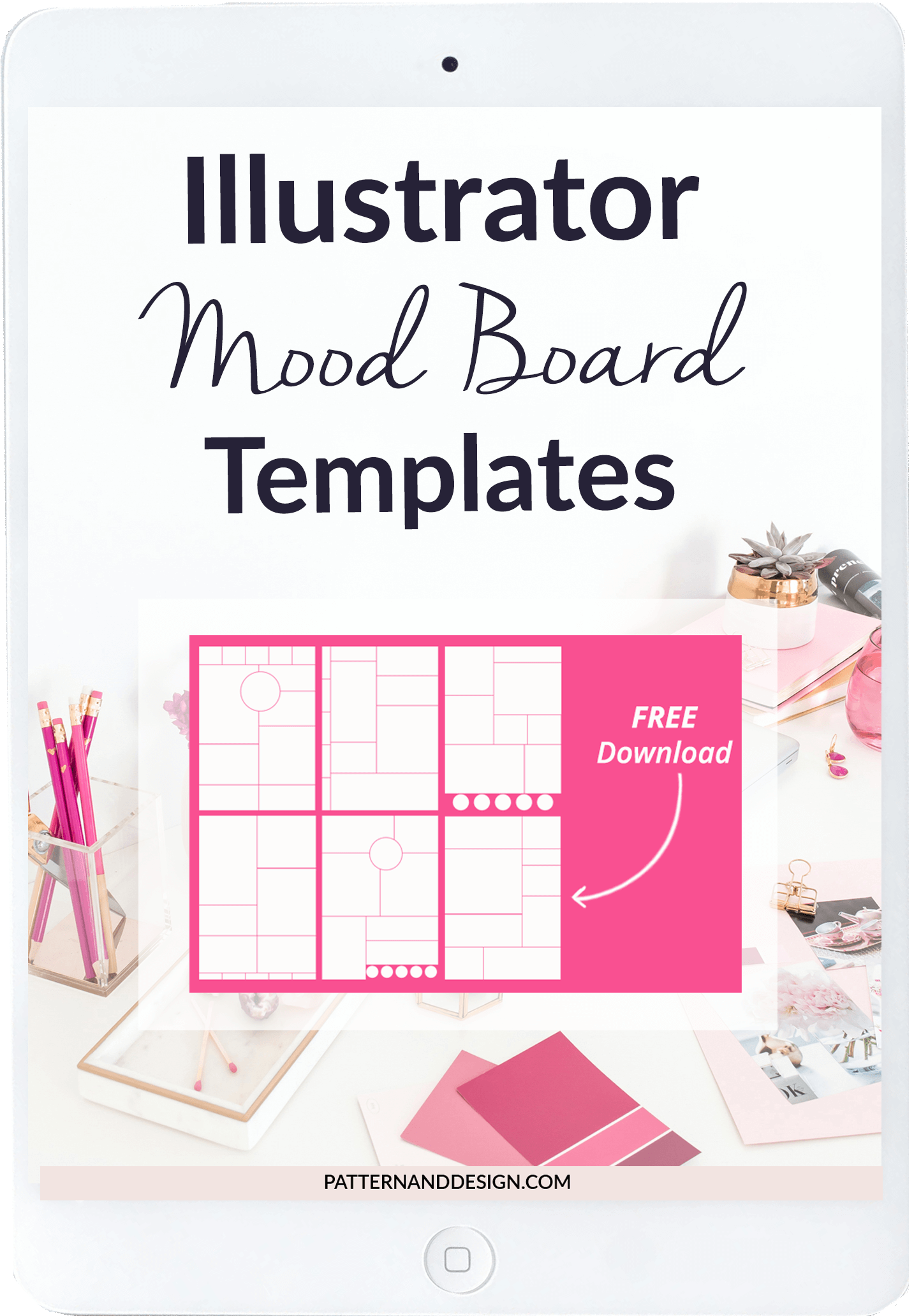 Get free illustrator mood board templates to help you with your surface pattern designing